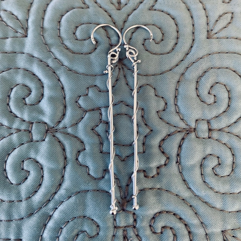 DONATED!  Sterling Silver Bar Earrings - Picture 6 of 16